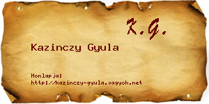 Kazinczy Gyula névjegykártya